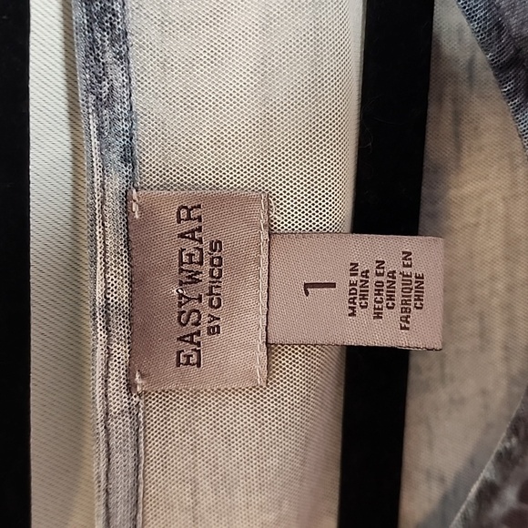 Chico’s Easywear Oriental Sheer Top sz 1 - Picture 2 of 6
